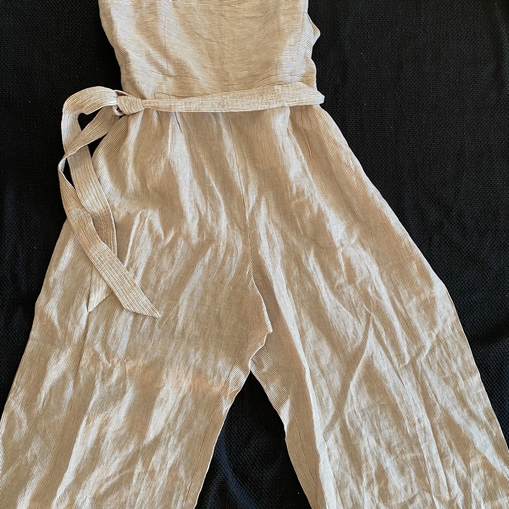 NWT J Crew Brown White Stripe Pant Suit JUMPER 20